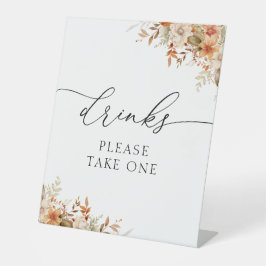 ボホ秋秋花模様ドリンク看板 台座サイン