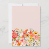 ボホ秋素朴なハンド絵を描フローラブライダルシャワー 招待状 (裏面)