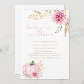 ボホ秋素朴カボチャのベビーガールシャワー 招待状 (正面/裏面)