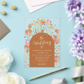 ボホ秋素朴フローラ結婚ズ アクリル招待状 (インサイチュ (ウェディング))