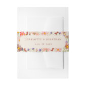 ボホ秋素朴ワイルドフラワーフローラベージュ結婚ズ 招待状ベリーバンド (正面例)