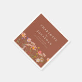 ボホ秋素朴ワイルドフラワーフローラ結婚ズ スタンダードカクテルナプキン (角)