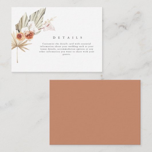 ボホ秋結婚フローラ詳細 エンクロージャーカード (正面/裏面)