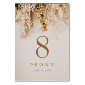 ボホ秋結婚花 テーブルナンバー (裏面)