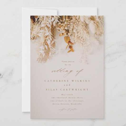 ボホ秋結婚花 招待状 (正面)