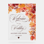 ボホ秋色彩の鮮やか素朴フローラ結婚歓迎 アクリルサイン (正面)