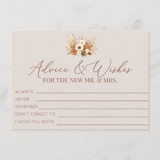 ボホ秋花アドバイスと願い エンクロージャーカード (正面)