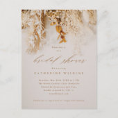 ボホ秋花結婚のブライダルシャワー インビテーションポストカード (正面)