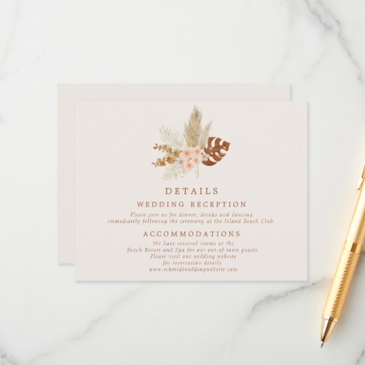 ボホ秋花結婚の詳細 エンクロージャーカード (正面/裏面インサイチュ)