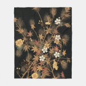 ボホ秋 日本の フリースブランケット (正面)