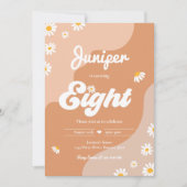 ボホ第8誕生日デイジーフローラGroovy 70のパーティー 招待状 (正面)