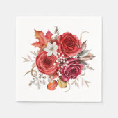 ボホ紅葉花模様結婚ズ スタンダードカクテルナプキン (正面)