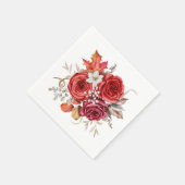 ボホ紅葉花模様結婚ズ スタンダードカクテルナプキン (角)