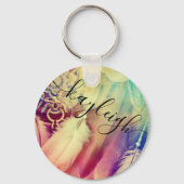 ボホ素晴らしボヘミアンスタイルドリームキャッチャー羽根 キーホルダー (正面)