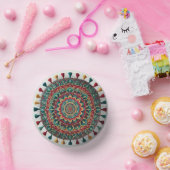 ボホ素晴らしマンダラプレート鮮やか- & ユニーク ペーパーボウル (パーティー)