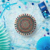 ボホ素晴らしマンダラプレート鮮やか- & ユニーク ペーパーボウル (パーティー)