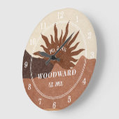 ボホ素朴のモノグラムの新結婚婚 ラージ壁時計 (傾斜)