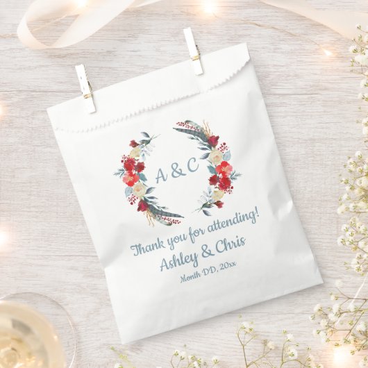 ボホ素朴の結婚おごり国お礼フローラ フェイバーバッグ (クリップ留めされた状態)