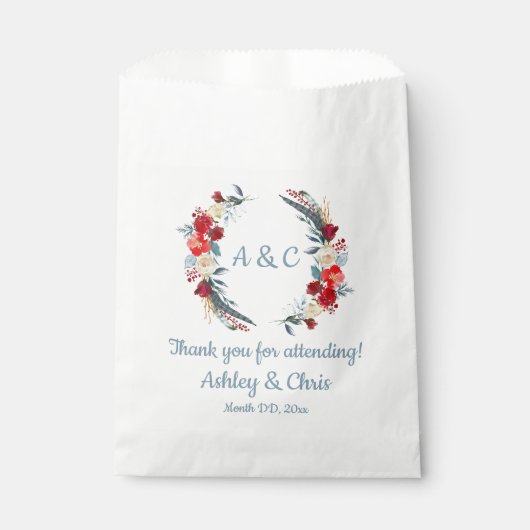 ボホ素朴の結婚おごり国お礼フローラ フェイバーバッグ (正面)
