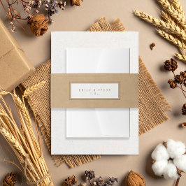 ボホ素朴の結婚クラフト紙ID1109 招待状ベリーバンド