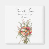 ボホ素朴の結婚ブーケフラワー結婚式の引き出物 マグネット (正面)