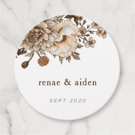 ボホ素朴の結婚ラベル、ブラウンヴィンテージ フェイバータグ