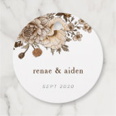 ボホ素朴の結婚ラベル、ブラウンヴィンテージ フェイバータグ (裏面)