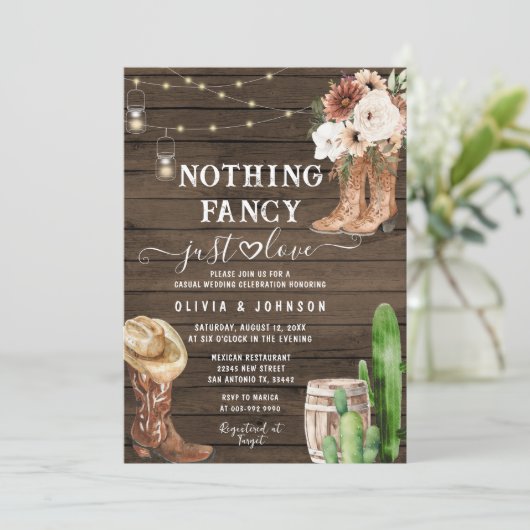 ボホ素朴は愛のブーツファンシーは何も結婚ない 招待状 (スタンド正面)