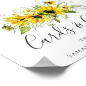 ボホ素朴ひまわりウエディングカードとギフトサイン ポスター (角)