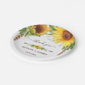 ボホ素朴ひまわり花婚宴お引き ペーパープレート (アングル)