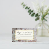 ボホ素朴アイボリーブラウンレースフローラタイポグラフィ 紹介カード (スタンド正面)