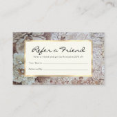 ボホ素朴アイボリーブラウンレースフローラタイポグラフィ 紹介カード (正面)