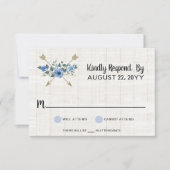 ボホ素朴アローズ水彩フローラ結婚式RSVP 出欠カード (正面)