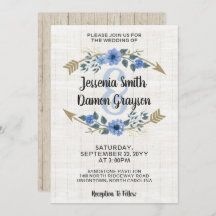 ボホ素朴アローズ&フローラ結婚式招待状