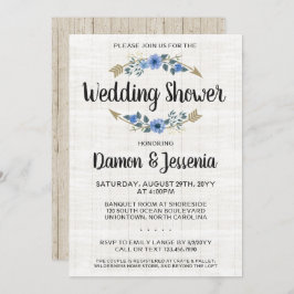 ボホ素朴アローフローラウェディングシャワー招待状 招待状