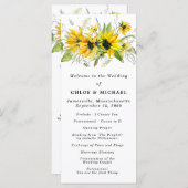 ボホ素朴イエローヒマワリ結婚フローラ プログラム (正面/裏面)