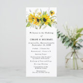 ボホ素朴イエローヒマワリ結婚フローラ プログラム (スタンド正面)
