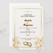 ボホ素朴ウェディング招待テンプレート 招待状 (正面/裏面)