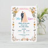 ボホ素朴ウェディング招待テンプレート 招待状 (スタンド正面)