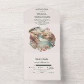 ボホ素朴ウォーターカラーマウンテン結婚ズ オールインワン招待状 (内側)