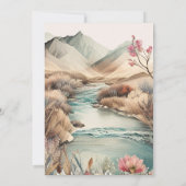 ボホ素朴ウォーターカラーマウンテン結婚ズ 招待状 (裏面)