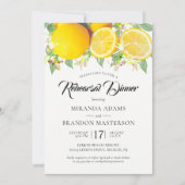 ボホ素朴ウォーターカラーレモンリハーサルディナー 招待状 (正面)