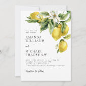 ボホ素朴ウォーターカラーレモン結婚ズ 招待状 (正面)