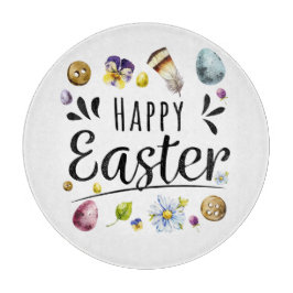 ボホ素朴ウォーター色カラフルハッピーイースター カッティングボード