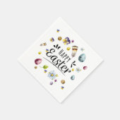 ボホ素朴ウォーター色カラフルハッピーイースター スタンダードカクテルナプキン (角)