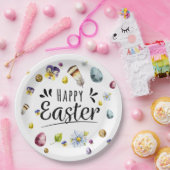 ボホ素朴ウォーター色カラフルハッピーイースター ペーパープレート (パーティー)