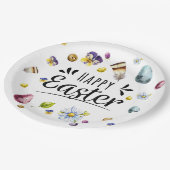 ボホ素朴ウォーター色カラフルハッピーイースター ペーパープレート (アングル)