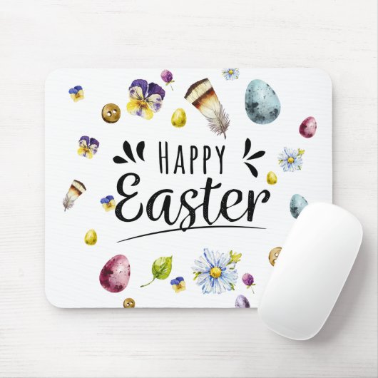 ボホ素朴ウォーター色カラフルハッピーイースター マウスパッド (マウス)