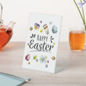 ボホ素朴ウォーター色カラフルハッピーイースター 台座サイン (インサイチュ)