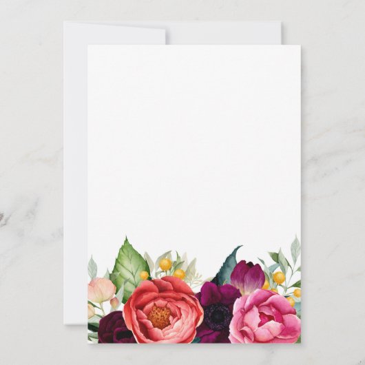 ボホ素朴ウォーター色フローラ100th誕生日パーティー 招待状 (裏面)